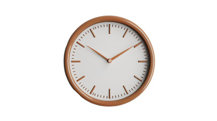 Minimalist Round Wall Clock With Clean White Face and Sleek Wooden Frame