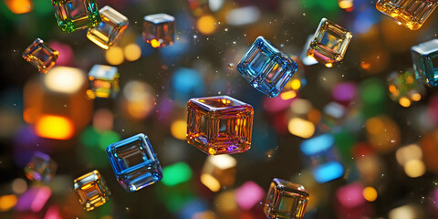 cube abstract background, ai generated.