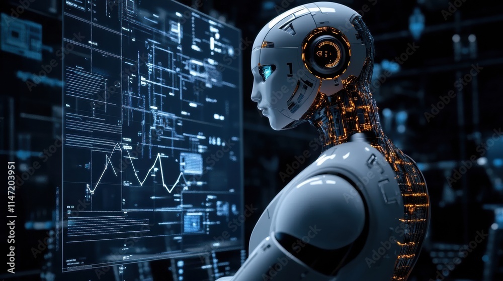 Leinwandbilder collaboration between human and artificial intelligence at a technology center during the day. gener