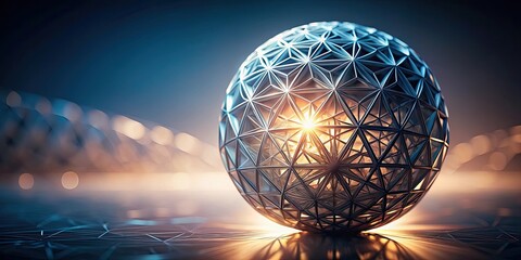 Obraz premium futuristic sphere with intricate geometric patterns, made of a material with a soft