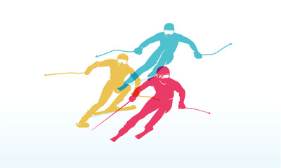Obraz premium Great elegant vector editable alpine ski sport background design for your championship community event 