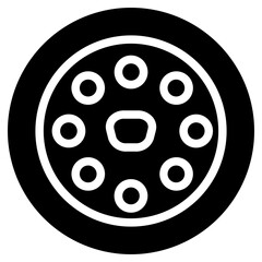 City Disk House Glyph Icon