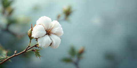 Concept photo of cotton branch with space for text