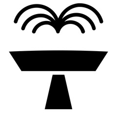 Fountain Water Park Glyph Icon