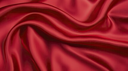 Obraz premium Vibrant red silk fabric texture for elegant and luxurious backgrounds in photography and design.