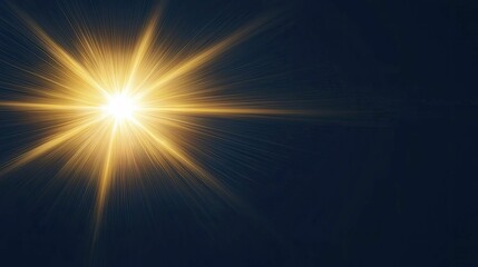 Vibrant Sun Radiates in Midnight Sky, Casting a Luminous Glow.