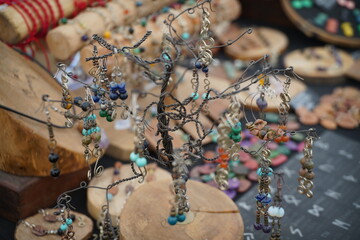 
rings of stones of different colors