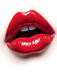 Obraz premium red lips emoji