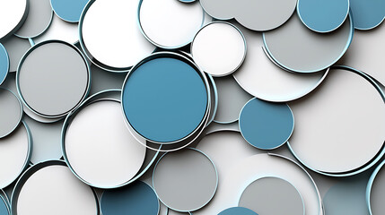 A blue and white abstract design of circles