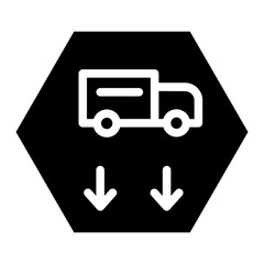 Truck Lane Path Glyph Icon