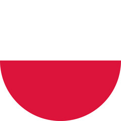 made in Poland, round with polish national flag colors, circle country flag icon © Liena