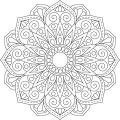 mandala circle pattern coloring book template