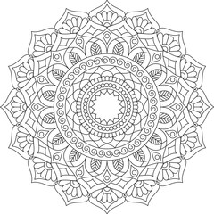 mandala circle pattern coloring book template