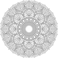 mandala circle pattern coloring book template