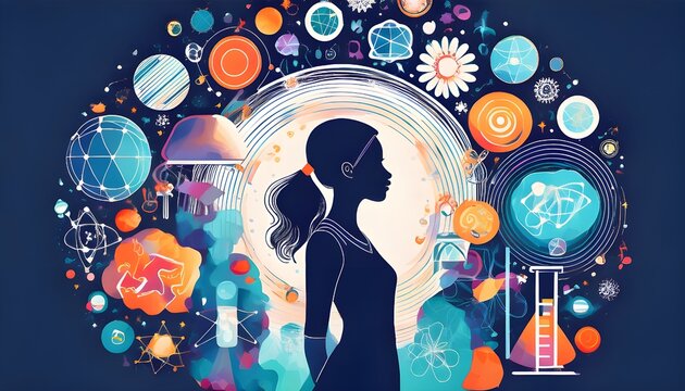 An illustration for the International Day of Women and Girls in Science