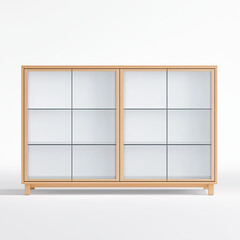 Minimalist Freestanding Storage Unit with Frosted Panels