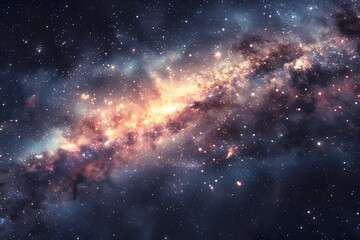 Fototapeta premium Cosmic Tapestry: A Galaxy of Stars and Nebulae