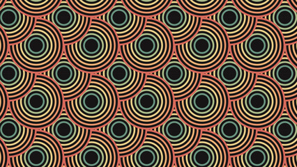 Japanese Chinese fish skin wave rainbow colors seamless pattern. Dark black background. Geometric shape and ornamental vector. Design for fabric , wallpaper, banners and cover background.