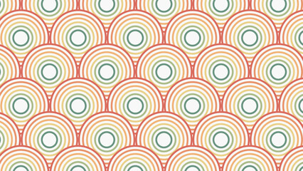 Japanese Chinese fish skin wave rainbow colors seamless pattern. White background. Geometric shape and ornamental vector. Design for fabric , wallpaper, banners and cover background.