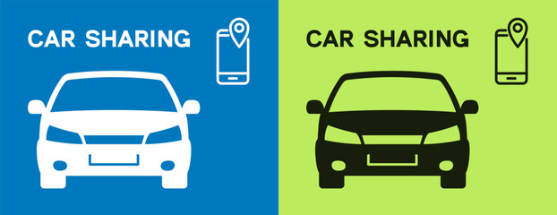 Car sharing banner with vehicle icon. Vector illustration