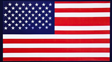 Naklejka premium Close-up view of an American flag with a slightly textured surface.