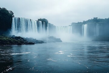 Fototapeta premium Majestic Iguazu Falls: A Breathtaking Panorama of Nature's Power