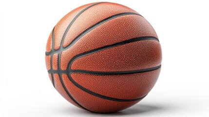 Fototapeta premium Close-up of a classic orange basketball on white background.