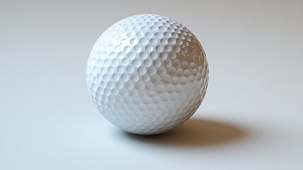 Close-up of a single white golf ball.