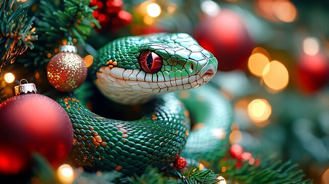 Snake in the christmas tree