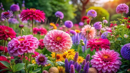 Vibrant Floral Garden Photography - Pink Purple Flowers