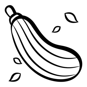 black and white zucchini with leaves clip art preview