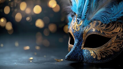 Enigma of celebration: carnival Venetian mask symbolizing secrecy, extravagance, crafted with exquisite detail, capturing spirit of centuries old traditions, mystique of masked revelers.