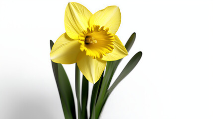 Fototapeta premium A yellow flower with a green stem
