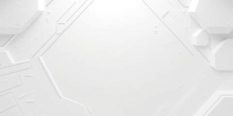 A clean and minimalistic white futuristic background with subtle geometric patterns, white, geometric, sci-fi