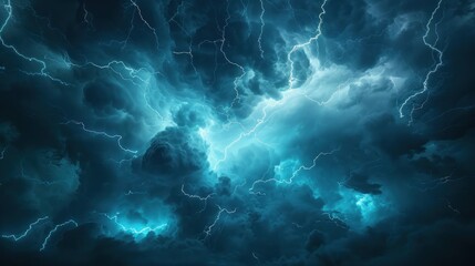 Lightning strikes in a storm, AI generated image