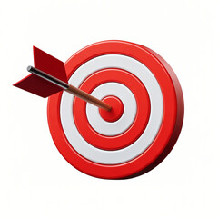  Target with red arrow on white background