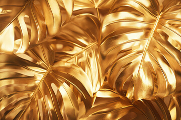 Golden Leaves, A Luxurious Arrangement of Golden Leaves with a Textured Background, wallpaper.
