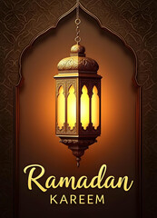 Ramadan Kareem greeting card design with beautiful