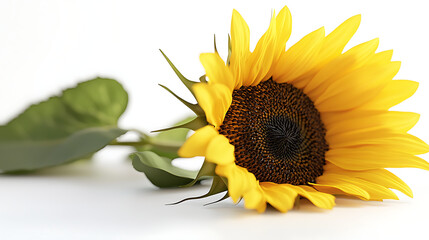 Obraz premium A yellow sunflower with a green stem