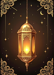 Ramadan Kareem greeting card design with beautiful