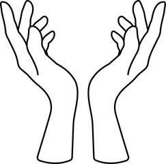 Two hands holding something. vector illustration