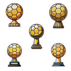 set collection soccer football award vector