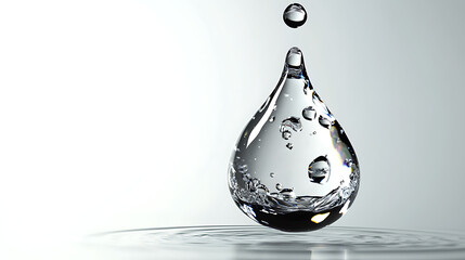 A water droplet is floating on the surface of a body of water