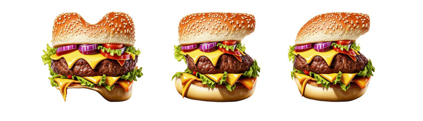 The numbers 4, 5, 6 are made of hamburger