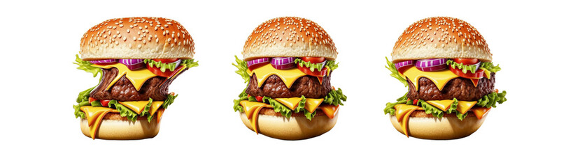 The numbers 7, 8, 9 are made of hamburger