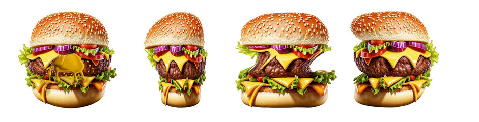 The numbers 0, 1, 2, 3 are made of hamburger