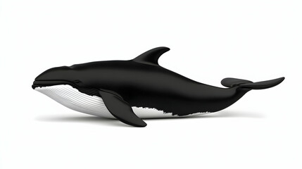 Fototapeta premium A stylized representation of a whale, showcasing its sleek black and white design.
