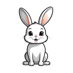 Obraz premium Cute Cartoon Rabbit, vector Illustration