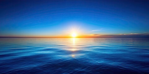 Fototapeta premium Blue Ocean Sunset Gradient Background, sky blue gradient, oceanic background