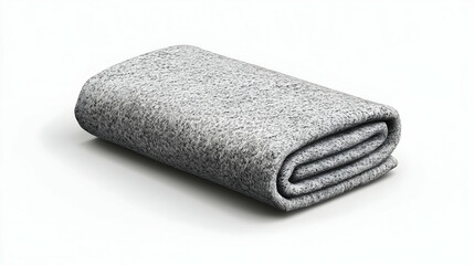 A neatly folded gray blanket, ideal for warmth and comfort.